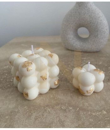 Mini Bougie BUBBLE aux Feuilles d'Or.