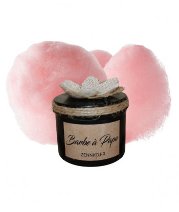 Bougie artisanale Barbe à papa.