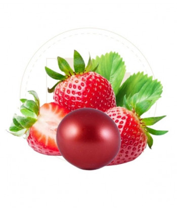 Perle de bain à la fraise.